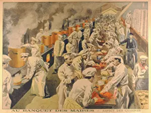 Steaming: Kitchen scene for mayors banquet