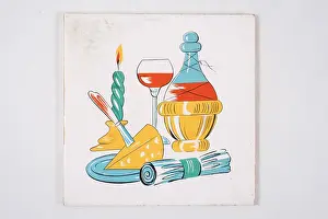Chianti: Kitchen tile, . illustration, ceramic, cartoon