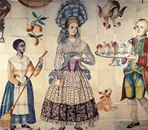 Costumbrists: Kitchen tiles of ceramic from Valencia. Costumbrism