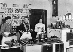 Helpers: Kitchen in an upper middle-class household, around 1900