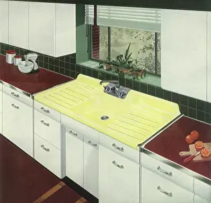 Reveals: Kitchen with Yellow Sink