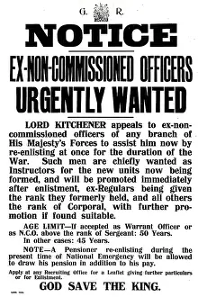 Needed: Kitchener recruitment notice, WW1