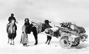 Tibet: Kite wagon of the expedition by Sven Hedin
