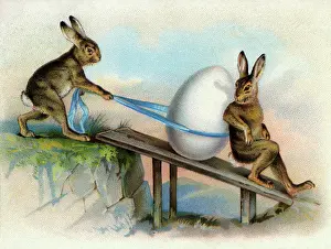 Henn: kitsch, picture postcard, Happy Easter, Germany
