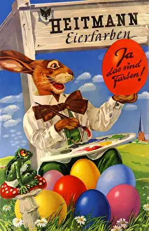 Heitmann: kitsch / souvenir, easter-bunny painting eggs