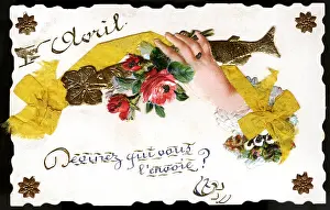 Congratulation: kitsch / souvenir, greetings card, hand with