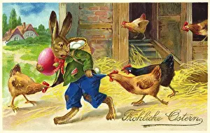 Pannier: kitsch / souvenir, Happy Easter, lithograph