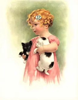 Playtime: Kitten, Puppy, and Girl