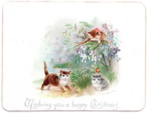 Bauble: Three kittens on a Christmas card
