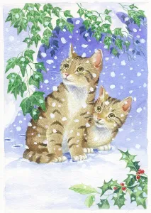 Samaraweera: Two kittens in snow with holly and ivy
