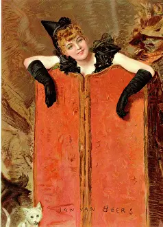 Screens: Kittens - young woman looking over a screen