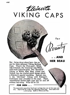 Kleinerts: Kleinerts viking caps advertisement