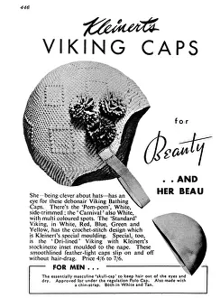Kleinerts: Kleinerts viking caps advertisement