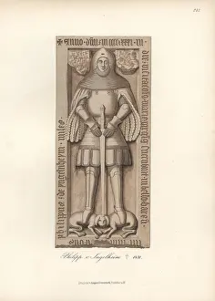 Iilustration: Knight in armor from the 15th century with