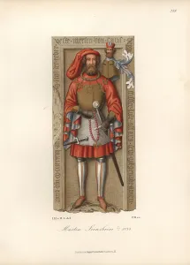 1434: Knight in armor from the 15th century with