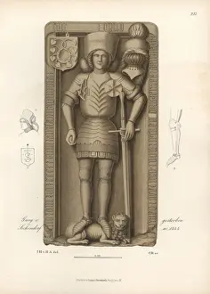 1444: Knight in armor from the gravestone of George