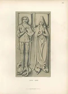 Iilustration: Knight in armour from the 15th century with