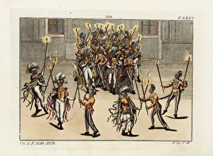 Lempereur: Knights performing the Torch Dance (Fackeltanz)