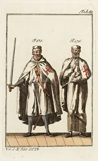 Robert Spallart: Knights Templar in batle garb and monastery robes