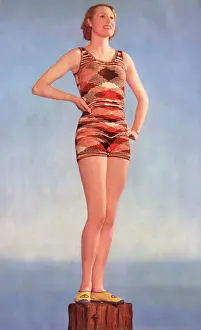 Intarsia: Knitted swimming costume, c.1935