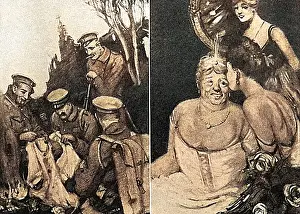 Knitters: Knitting cartoon, WW1