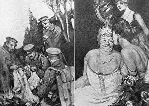 Knitters: Knitting cartoon, WW1