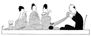 Lawson Wood (iln): Knitting comforts for the troops, WW1