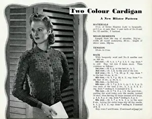 Cardigans: Knitting pattern 1941