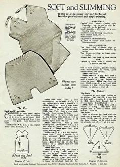 Garment: Knitting pattern for vest and knicker set for women 1930s