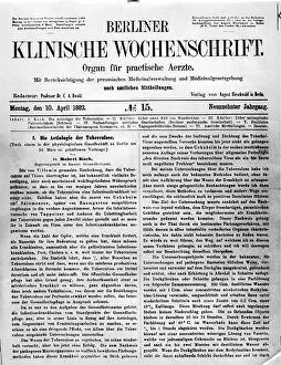 Wochenschrift: Koch, Robert, 11.12.1843 - 27.5.1910, German