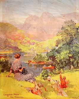 Windermere: Kodak poster, Langdale Pikes from Windermere