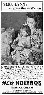 Endorsement: Kolynos toothpaste advertisement Vera Lynn