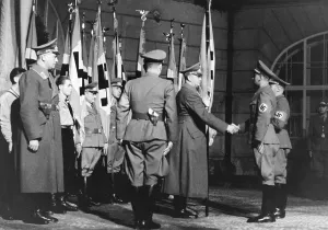 Konrad: Konrad Henlein at the flag presentation in Prague, 1939