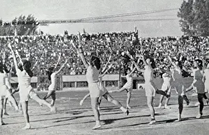 Pupil: A Korean Co-Ed's students performing gymnastics