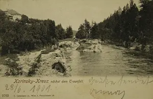 Ledermann: Korinsky cross next the Traunfall. 1901. Collotype