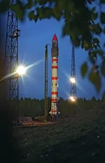 Spaceport: The Kosmos-3M rocket on the launching platform