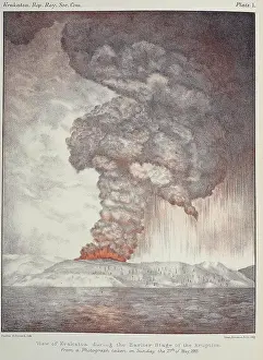Stratovolcano: Krakatoa in eruption
