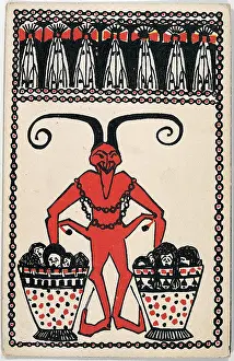 Kalvach: Krampus (Devil) with baskets