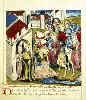 Nibelungs: Kriemhild is getting to Etzel, 15th century