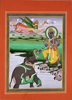 Avatar: Krishna with elephant and Garuda