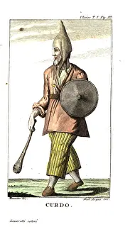Kurd: Kurdish man with shield and club