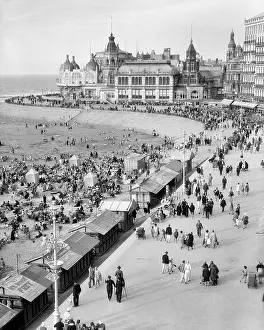 Kursaal: The Kursaal Casino at the End of the Beach Destroyed