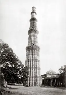 Minar: The Kutub Minar, Delhi, India, c.1880's