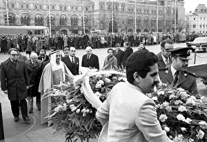 Sheikh: Kuwait Foreign Minister Sheikh Sabah in Red Square, 1981