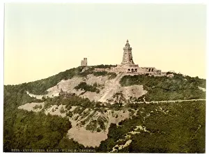 Kyffhauser: Kyffhauser and Monument from Gitenkopf, Thuringia, Germany