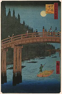 Boatman: Kyobashi Bridge, by Hiroshige