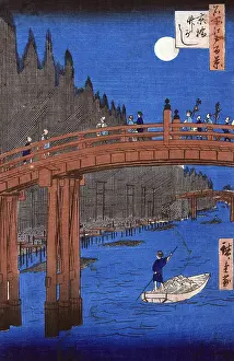 Yards: Kyobashi Bridge On Moonlit Night, 1857