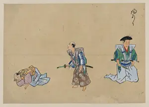 Kyogen: Kyogen play with three characters, two with swords, the thir