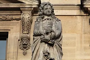 Moralist: La Bruyere statue, Cour Napoleon, Louvre, Paris, France