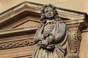 Moralist: La Bruyere statue, Cour Napoleon, Louvre, Paris, France